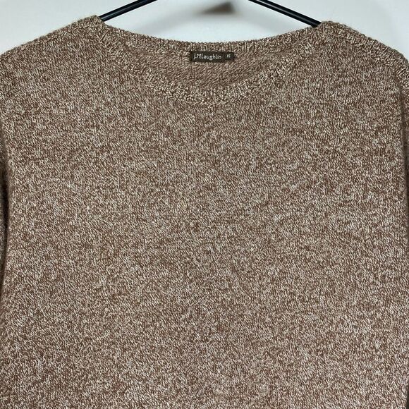 J. McLaughlin | Cashmere Crewneck Knit Sweater in Heathered Brown Size XS - Picture 3 of 11